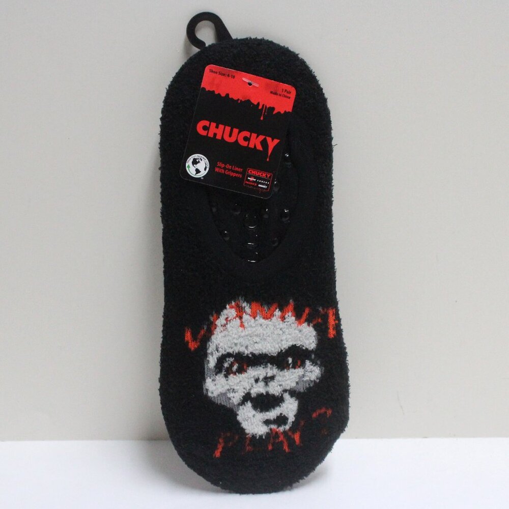 Chucky NWT 1 Pair Women's Shoe Size 4 - 10 Slip On Liners With Grippers